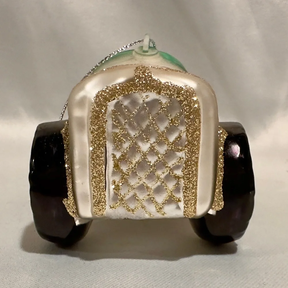 FAO Schwarz Race Car Ornament Blown Glass